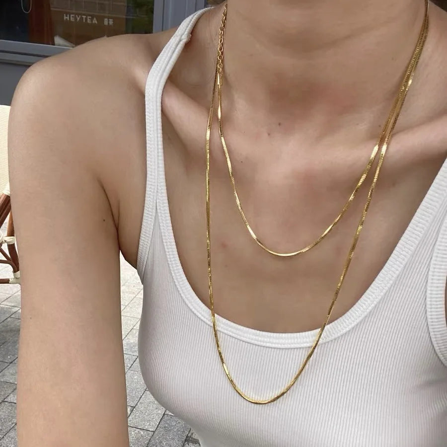 316L stainless steel jewelry necklace thick snake bone chain double necklace statement necklace female necklace chain wholesale