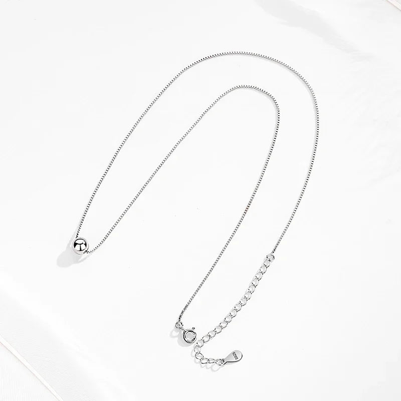 Kaletine Minimalist 925 Sterling Silver Mini Round Bead Clavicle Chain For Women Wedding Party Necklace Jewelry Gift